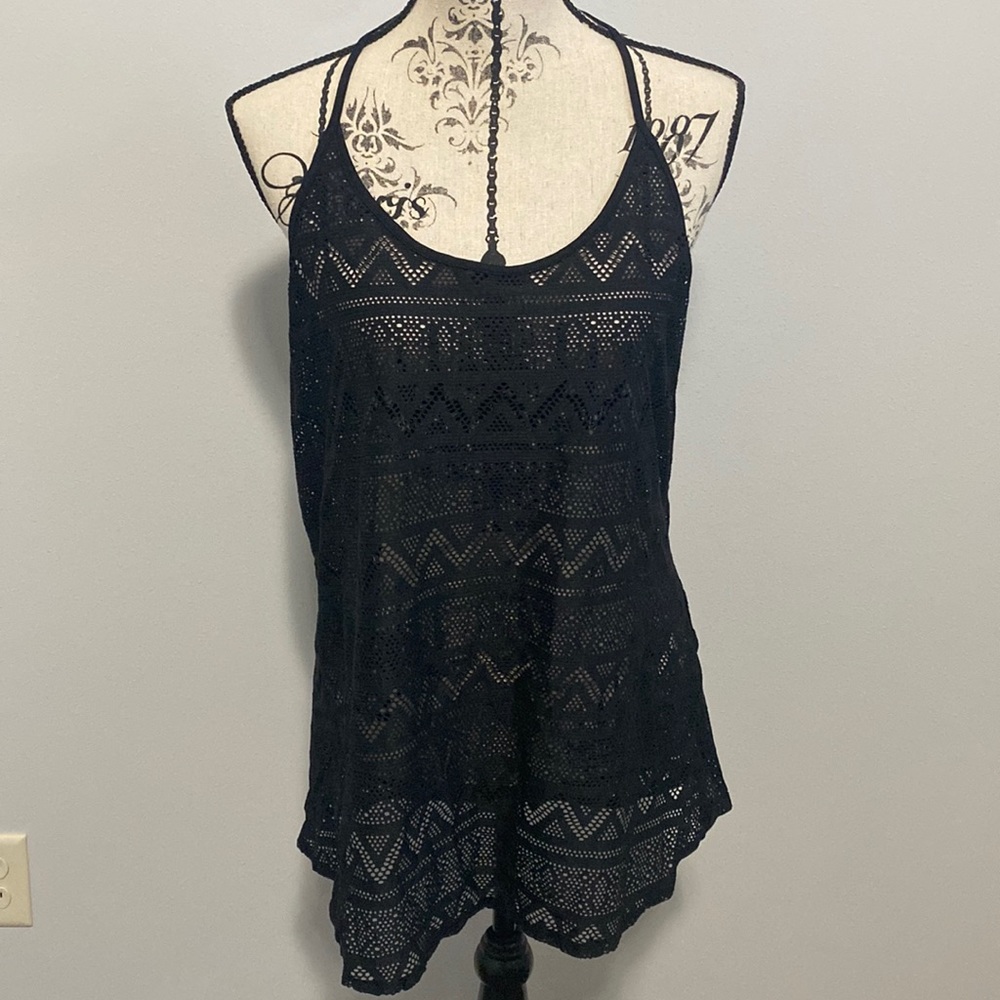 Pink VS Black Swimsuit Coverup Dress